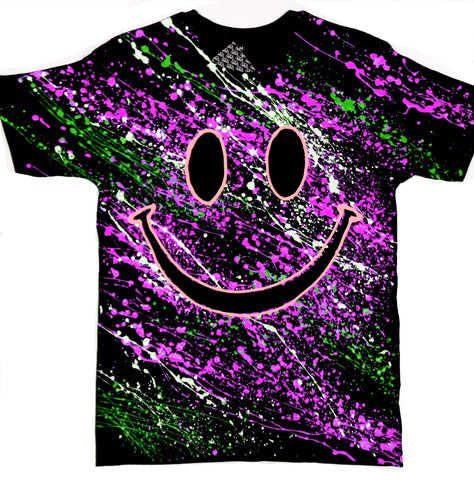 GRIN T-SHIRT BLACK/PURPLE/GREEN