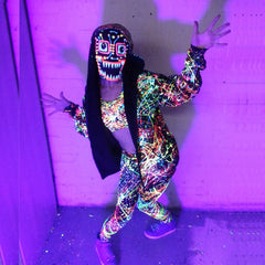 COUCHUK - UV REACTIVE - MULTI SPLAT HOODIE - Clubwear - PLUR - Rave clothing