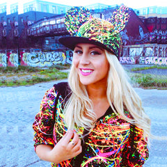 COUCHUK - UV REACTIVE - MULTI SPLAT HOODIE - Clubwear - PLUR - Rave clothing