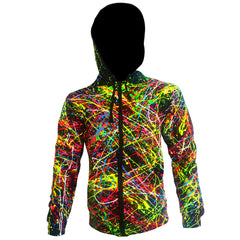 COUCHUK - UV REACTIVE - MULTI SPLAT HOODIE - Clubwear - PLUR - Rave clothing