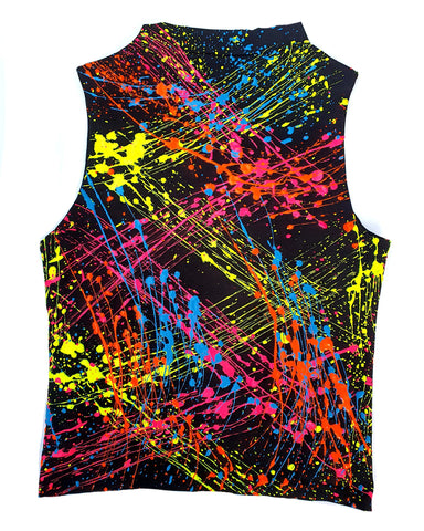 MULTI SPLAT HIGH NECK TOP
