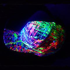 COUCHUK - UV REACTIVE - HALF SPLAT FLATPEAK CAP BLACK - Clubwear - PLUR - Rave clothing