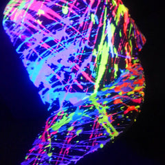 COUCHUK - UV REACTIVE - HALF SPLAT FLATPEAK CAP BLACK - Clubwear - PLUR - Rave clothing