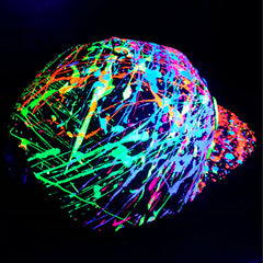 COUCHUK - UV REACTIVE - SMILE  FLATPEAK CAP BLACK - Clubwear - PLUR - Rave clothing