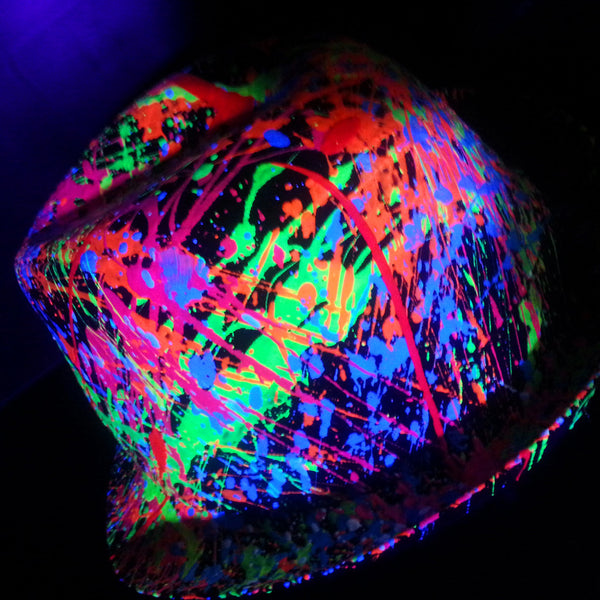 COUCHUK - UV REACTIVE - SPLASH TRILBY BLACK - Clubwear - PLUR - Rave clothing