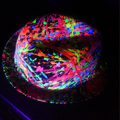 COUCHUK - UV REACTIVE - SPLASH TRILBY BLACK - Clubwear - PLUR - Rave clothing