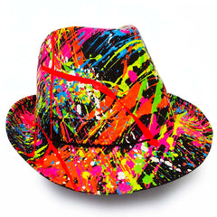 COUCHUK - UV REACTIVE - SPLASH TRILBY BLACK - Clubwear - PLUR - Rave clothing