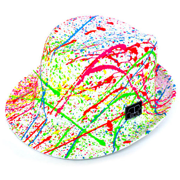 COUCHUK - UV REACTIVE - SPLASH TRILBY BLACK - Clubwear - PLUR - Rave clothing