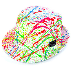COUCHUK - UV REACTIVE - SPLASH TRILBY BLACK - Clubwear - PLUR - Rave clothing