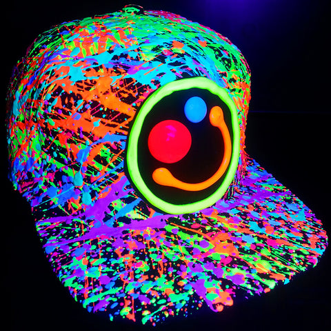 COUCHUK - UV REACTIVE - SQUIDGY FACE CAP BLACK - Clubwear - PLUR - Rave clothing