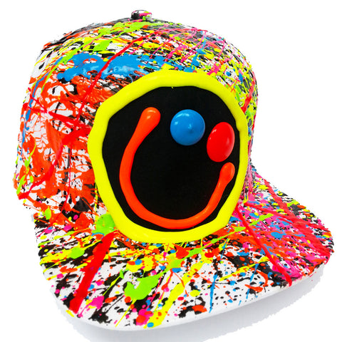 COUCHUK - UV REACTIVE - SQUIDGY FACE CAP WHITE - Clubwear - PLUR - Rave clothing