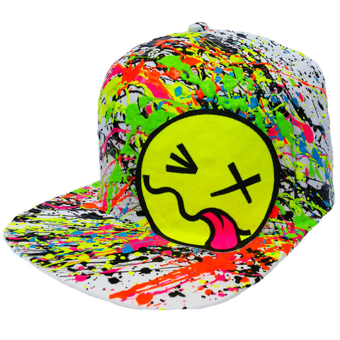 COUCHUK - UV REACTIVE - YELLOW TONGUE CAP WHITE - Clubwear - PLUR - Rave clothing