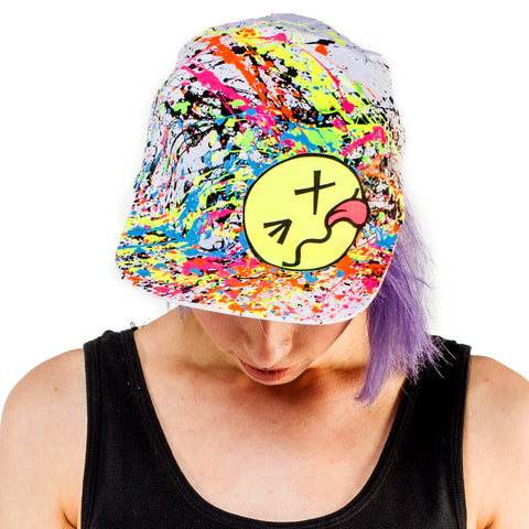 COUCHUK - UV REACTIVE - YELLOW TONGUE CAP WHITE - Clubwear - PLUR - Rave clothing