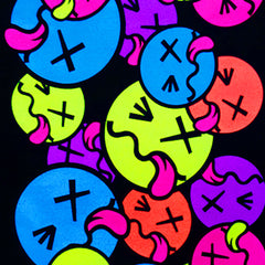 COUCHUK - UV REACTIVE - SIDE TONGUE T-SHIRT BLACK - Clubwear - PLUR - Rave clothing