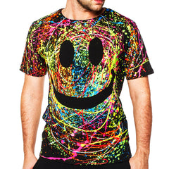 COUCHUK - UV REACTIVE - GRIN T-SHIRT BLACK - Clubwear - PLUR - Rave clothing