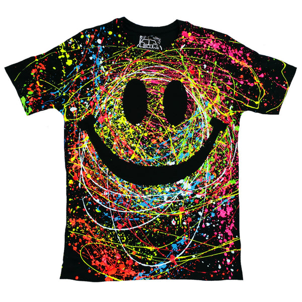COUCHUK - UV REACTIVE - GRIN T-SHIRT BLACK - Clubwear - PLUR - Rave clothing