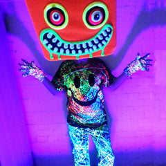 COUCHUK - UV REACTIVE - GRIN T-SHIRT BLACK - Clubwear - PLUR - Rave clothing