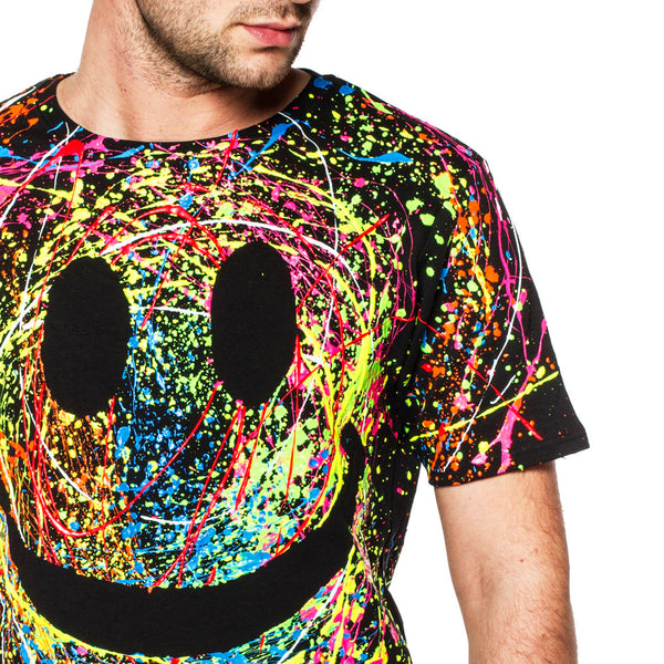 COUCHUK - UV REACTIVE - GRIN T-SHIRT BLACK - Clubwear - PLUR - Rave clothing