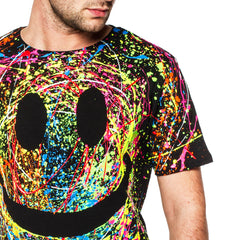 COUCHUK - UV REACTIVE - GRIN T-SHIRT BLACK - Clubwear - PLUR - Rave clothing