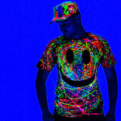 COUCHUK - UV REACTIVE - GRIN T-SHIRT BLACK - Clubwear - PLUR - Rave clothing