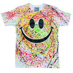 COUCHUK - UV REACTIVE - GRIN UNISEX T-SHIRT WHITE - Clubwear - PLUR - Rave clothing