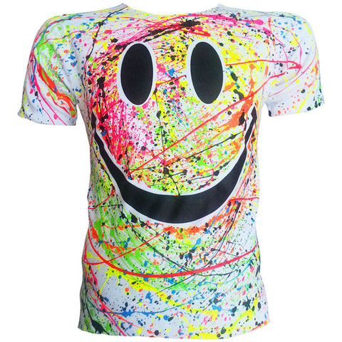 COUCHUK - UV REACTIVE - GRIN T-SHIRT WHITE - Clubwear - PLUR - Rave clothing