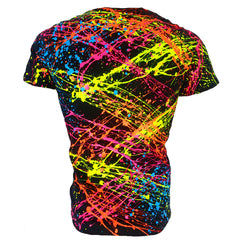 COUCHUK - UV REACTIVE - SPLAT T-SHIRT BLACK - Clubwear - PLUR - Rave clothing