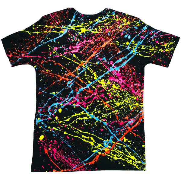 COUCHUK - UV REACTIVE - SPLAT T-SHIRT BLACK - Clubwear - PLUR - Rave clothing
