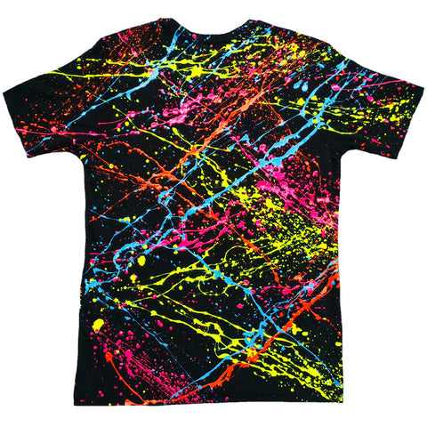 COUCHUK - UV REACTIVE - SPLAT T-SHIRT BLACK - Clubwear - PLUR - Rave clothing