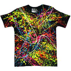 COUCHUK - UV REACTIVE - SPLAT UNISEX T-SHIRT BLACK - Clubwear - PLUR - Rave clothing