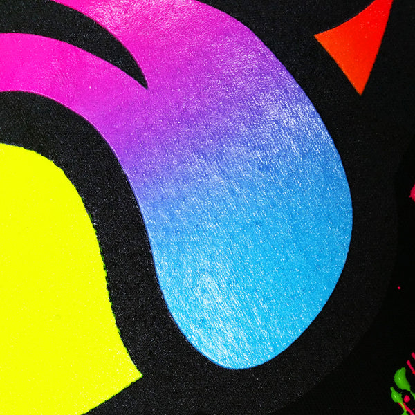 COUCHUK - UV REACTIVE - RAINBOW TONGUE T-SHIRT BLACK - Clubwear - PLUR - Rave clothing