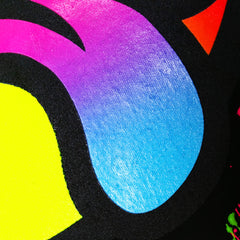 COUCHUK - UV REACTIVE - RAINBOW TONGUE T-SHIRT BLACK - Clubwear - PLUR - Rave clothing