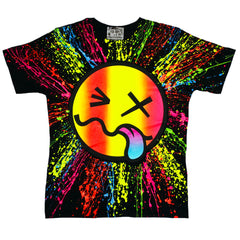COUCHUK - UV REACTIVE - RAINBOW TONGUE T-SHIRT BLACK - Clubwear - PLUR - Rave clothing