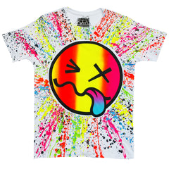 COUCHUK - UV REACTIVE - RAINBOW TONGUE T-SHIRT WHITE - Clubwear - PLUR - Rave clothing