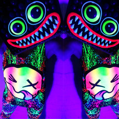 COUCHUK - UV REACTIVE - RAINBOW TONGUE BEATER VEST BLACK - Clubwear - PLUR - Rave clothing