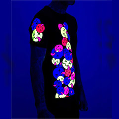 COUCHUK - UV REACTIVE - SIDE TONGUE UNISEX T-SHIRT BLACK - Clubwear - PLUR - Rave clothing