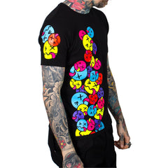 COUCHUK - UV REACTIVE - SIDE TONGUE UNISEX T-SHIRT BLACK - Clubwear - PLUR - Rave clothing