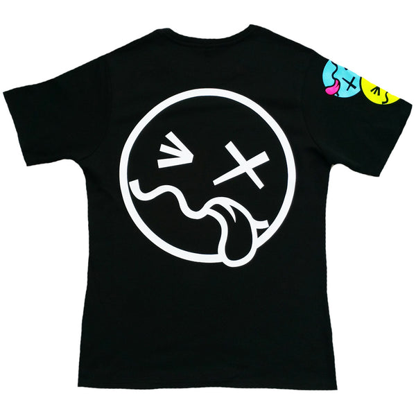 COUCHUK - UV REACTIVE - SIDE TONGUE UNISEX T-SHIRT BLACK - Clubwear - PLUR - Rave clothing