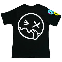 COUCHUK - UV REACTIVE - SIDE TONGUE UNISEX T-SHIRT BLACK - Clubwear - PLUR - Rave clothing
