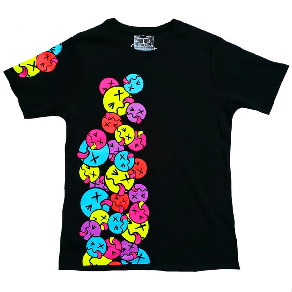 COUCHUK - UV REACTIVE - SIDE TONGUE UNISEX T-SHIRT BLACK - Clubwear - PLUR - Rave clothing