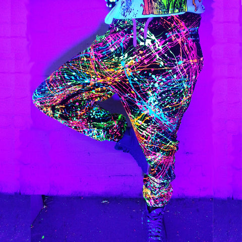 COUCHUK - UV REACTIVE - SPLAT TRACKIES MULTI - Clubwear - PLUR - Rave clothing