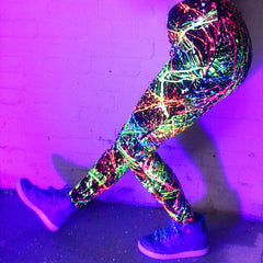 COUCHUK - UV REACTIVE - SPLAT LEGGINGS MULTI - Clubwear - PLUR - Rave clothing