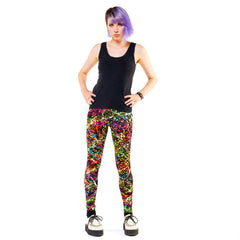 COUCHUK - UV REACTIVE - SPLAT LEGGINGS MULTI - Clubwear - PLUR - Rave clothing