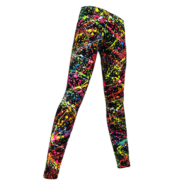 COUCHUK - UV REACTIVE - SPLAT LEGGINGS MULTI - Clubwear - PLUR - Rave clothing