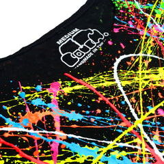 COUCHUK - UV REACTIVE - MULTI SPLAT FITTED CROP TOP - Clubwear - PLUR - Rave clothing