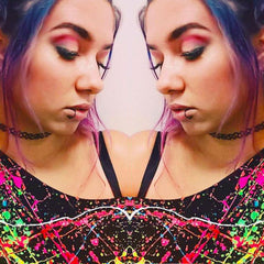 COUCHUK - UV REACTIVE - MULTI SPLAT LOOSE FIT CROP TOP - Clubwear - PLUR - Rave clothing