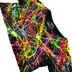 COUCHUK - UV REACTIVE - MULTI SPLAT LOOSE FIT CROP TOP - Clubwear - PLUR - Rave clothing