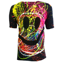 COUCHUK - UV REACTIVE - GRIN UNISEX T-SHIRT BLACK - Clubwear - PLUR - Rave clothing