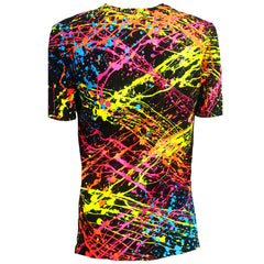 COUCHUK - UV REACTIVE - SPLAT UNISEX T-SHIRT BLACK - Clubwear - PLUR - Rave clothing