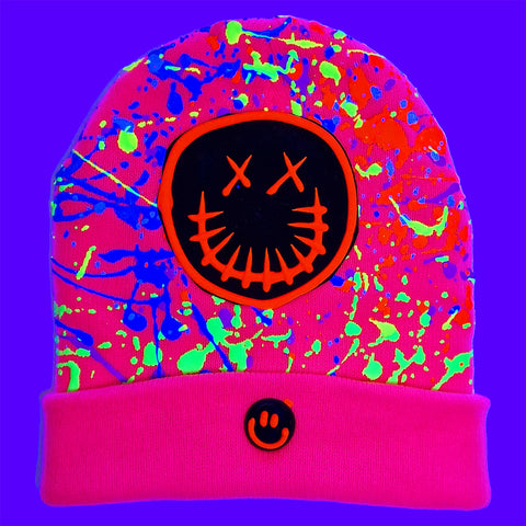 EVIL BADGE BEANIE PINK